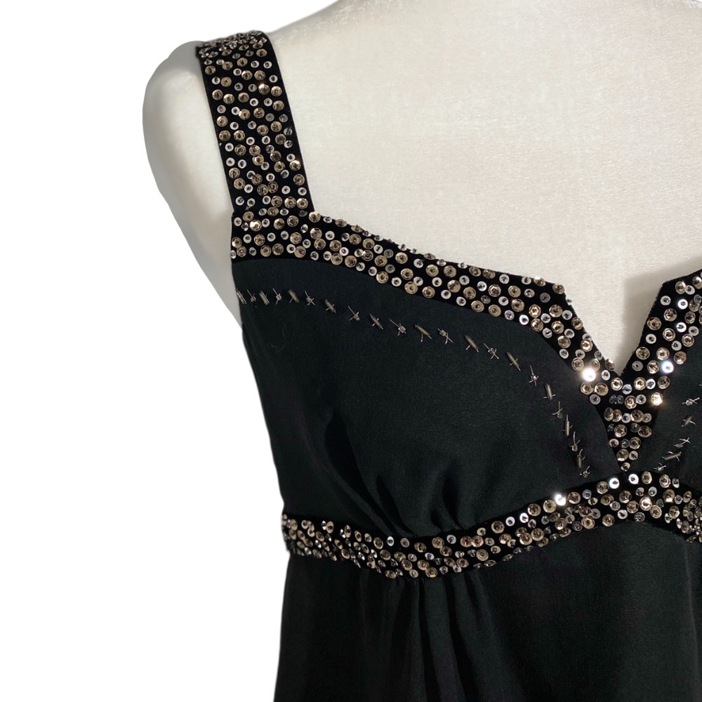 Nanette Lepore Black Sequin Silk Blend Blouse 6 EU - Picture 4 of 9